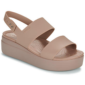 Sapatos Mulher Sandálias Crocs Brooklyn Low Wedge Bege