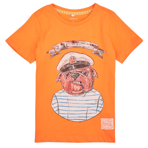 Textil Rapaz T-Shirt mangas curtas Name it NKMTOLE SS TOP PS Laranja