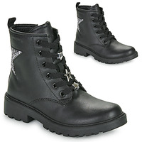 Sapatos Rapariga Botas baixas Geox J CASEY GIRL Preto / Prata