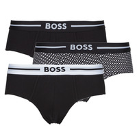 Roupa de interior Homem Cueca BOSS HipBr 3P Bold Design Preto