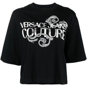 Textil Mulher Polos mangas compridas Versace Jeans Couture 76HAHG01-CJ00G Preto