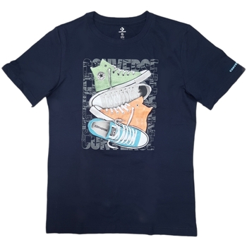 Textil Rapaz T-Shirt mangas curtas Converse 8CB396 Azul