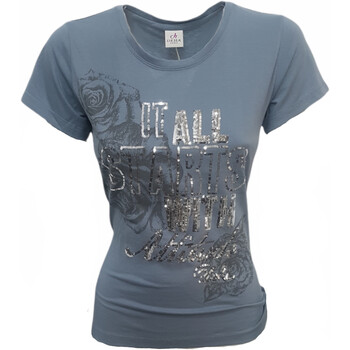 Textil Mulher T-Shirt mangas curtas Deha B32582 Azul