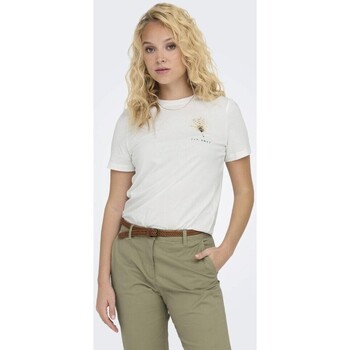 Textil Mulher T-shirts e Pólos Only 15316706 KITA Branco