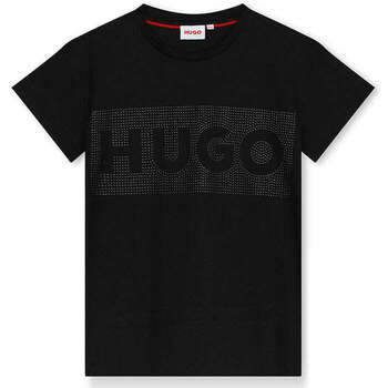 Textil Rapariga T-shirts e Pólos Hugo Boss Kids G00082-09B-2-25 Preto