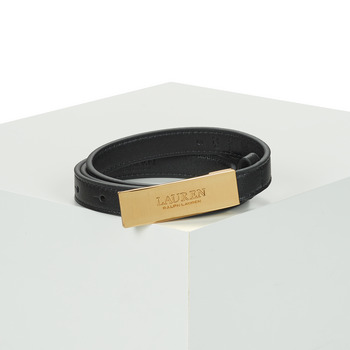 Acessórios Mulher Cinto Lauren Ralph Lauren NEW PLAQUE-BELT-SKINNY Preto