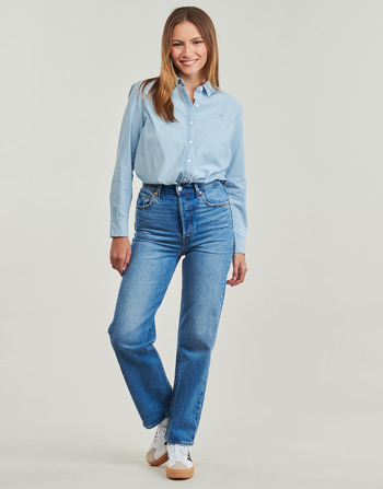 Textil Mulher Calças Jeans Levi's RIBCAGE STRAIGHT ANKLE Azul