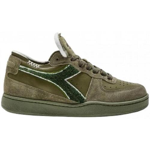 Sapatos Homem Sapatilhas Diadora mi_basket_row_cut_terry_verde Verde