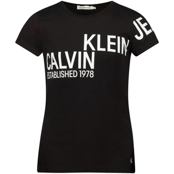 Textil Criança T-shirts e Pólos Calvin Klein Jeans  Preto