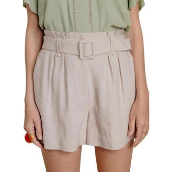 Textil Mulher Shorts / Bermudas Naf Naf  Bege