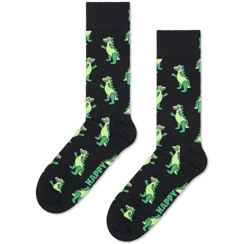 Roupa de interior Homem Meias altas Happy socks INFATABLE DINO Preto