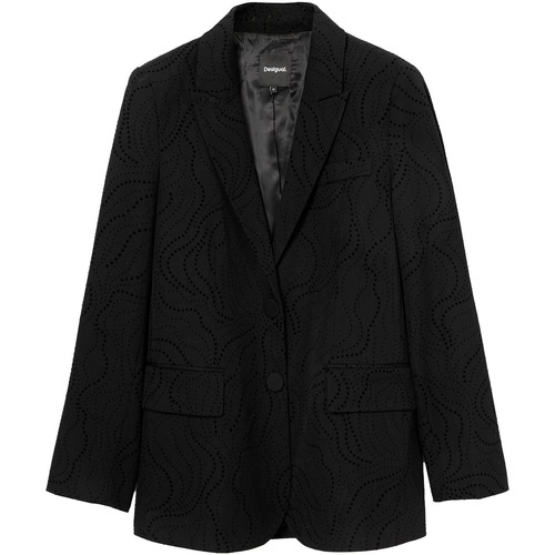 Textil Mulher Casacos/Blazers Desigual AME_HAMBURGO 24WWEW75 Preto