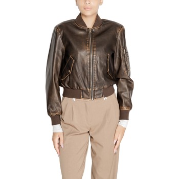 Textil Mulher Casacos  Only Onlhalli Faux Leather Bomber Cc Otw 15322890 Castanho