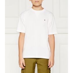 Textil Criança T-shirts e Pólos Tommy Hilfiger KB0KB08575 ESSENTIAL-YBR WHITE Branco