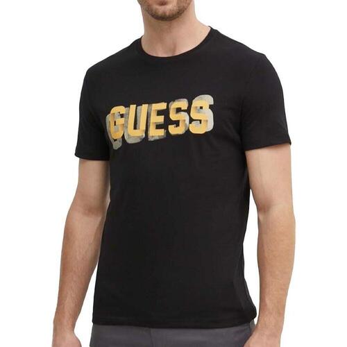 Textil Homem T-shirts e Pólos Guess  Preto