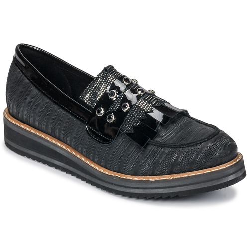 Sapatos Mulher Mocassins Regard RUVOLO V1 ZIP NERO Preto