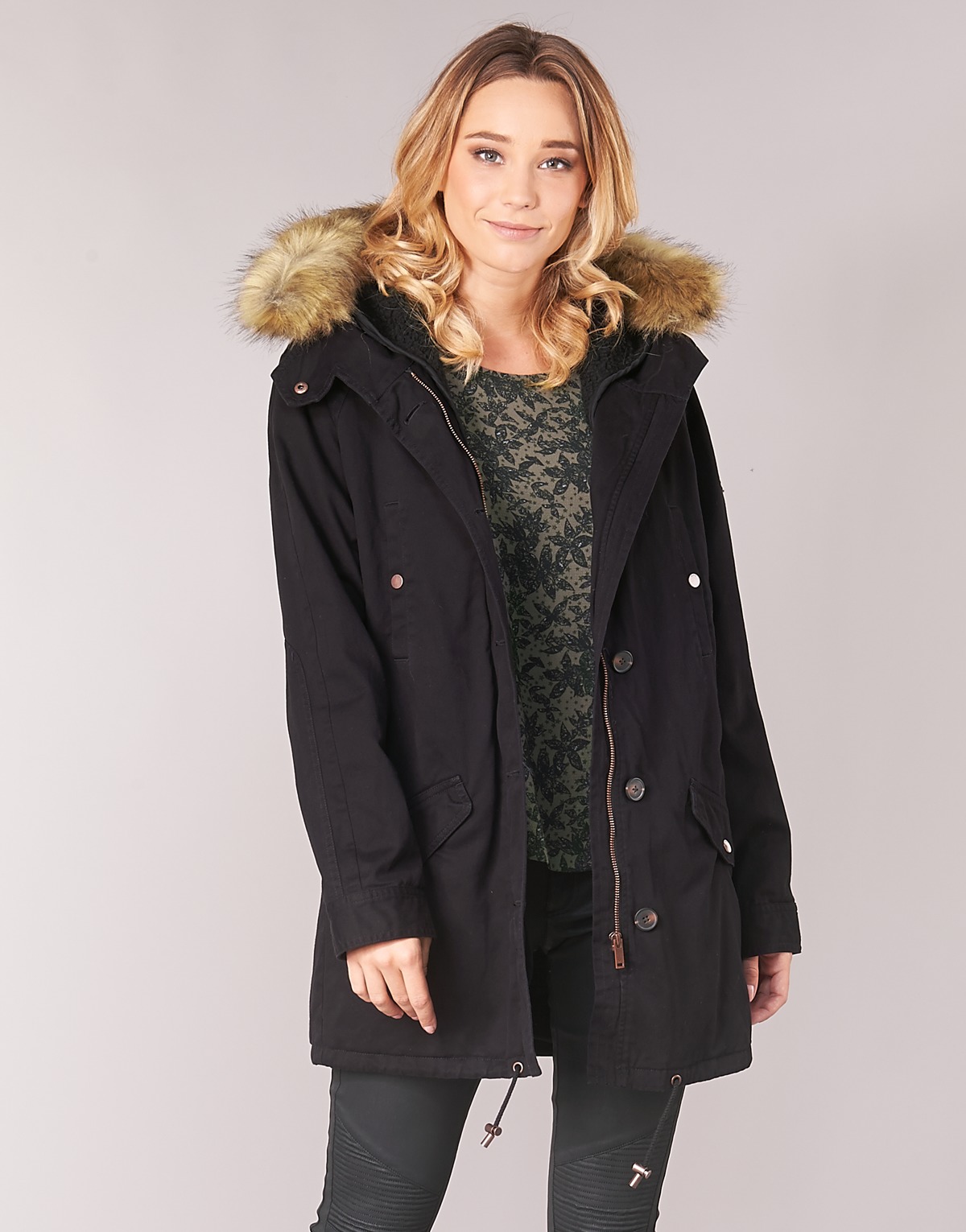 Textil Mulher Parkas Ikks FLARW Preto