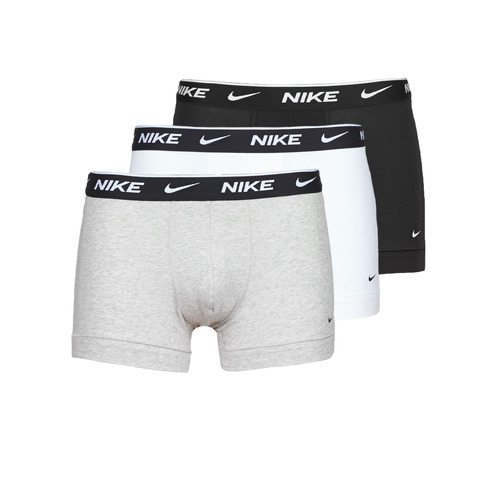 Lenjerie intimă Bărbați Boxeri Nike EVERYDAY COTTON STRETCH X3 Negru / Gri / Alb