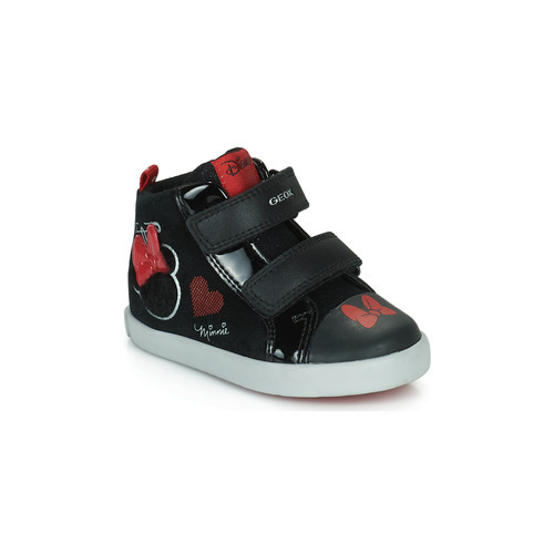 Pantofi Fete Pantofi sport stil gheata Geox B KILWI GIRL D Negru / Roșu