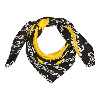 Accesorii textile Femei Esarfe / Ș aluri / Fulare Desigual SMILEY SQUARE Negru / Alb / Galben