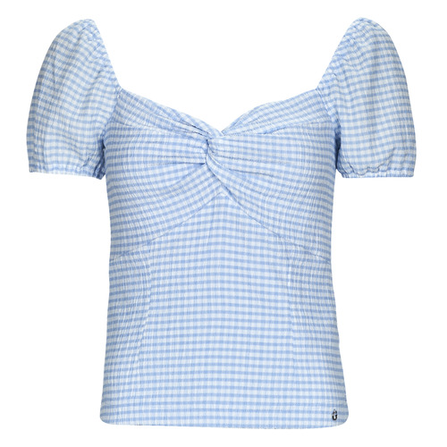 Îmbracaminte Femei Topuri și Bluze Guess SS LAZIZE KNOT TOP Alb / Albastru