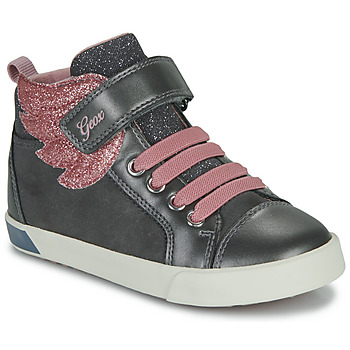 Pantofi Fete Pantofi sport stil gheata Geox B KILWI GIRL Gri / Roz