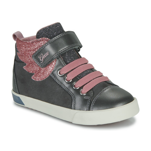 Pantofi Fete Pantofi sport stil gheata Geox B KILWI GIRL Gri / Roz