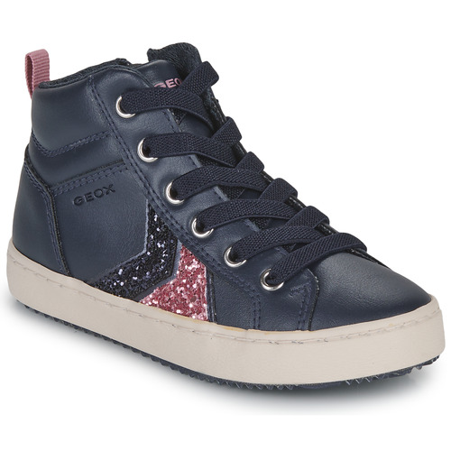 Pantofi Fete Pantofi sport stil gheata Geox J KALISPERA GIRL Albastru / Roz