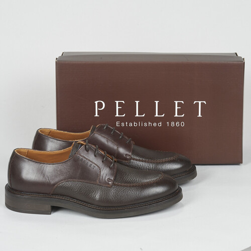 Pantofi Bărbați Pantofi Derby Pellet BRUNO Veal / GŁADKI / Brossé / Ciocolatiu / Veal / Grain / Ciocolatiu