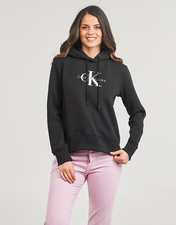 Îmbracaminte Femei Hanorace  Calvin Klein Jeans MONOLOGO REGULAR HOODIE Negru