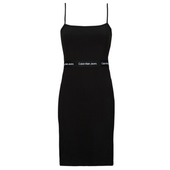 Îmbracaminte Femei Rochii scurte Calvin Klein Jeans LOGO ELASTIC STRAPPY DRESS Negru