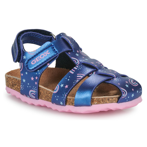 Pantofi Fete Sandale Geox B SANDAL CHALKI GIRL Albastru / Roz