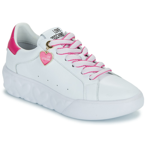 Pantofi Femei Pantofi sport Casual Love Moschino FUXIA HEART+GOLD Alb / Roz