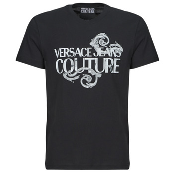 Îmbracaminte Bărbați Tricouri mânecă scurtă Versace Jeans Couture 76GAHG00 Negru / Alb