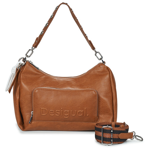 Genti Femei Genți de umăr Desigual BAG HALF LOGO MAYARI MAXI CONT Camel