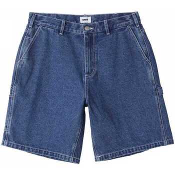 Îmbracaminte Bărbați Pantaloni scurti și Bermuda Obey Bigwig denim carpenter short albastru