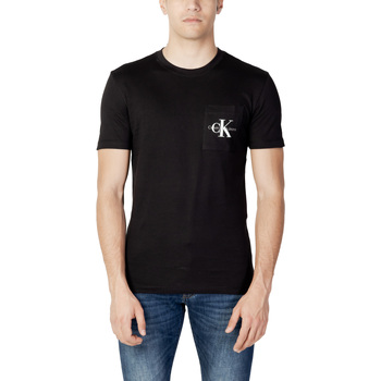 Îmbracaminte Bărbați Tricou Polo manecă lungă Calvin Klein Jeans CORE MONOLOGO POCKET SLIM TEE J30J320936 Negru