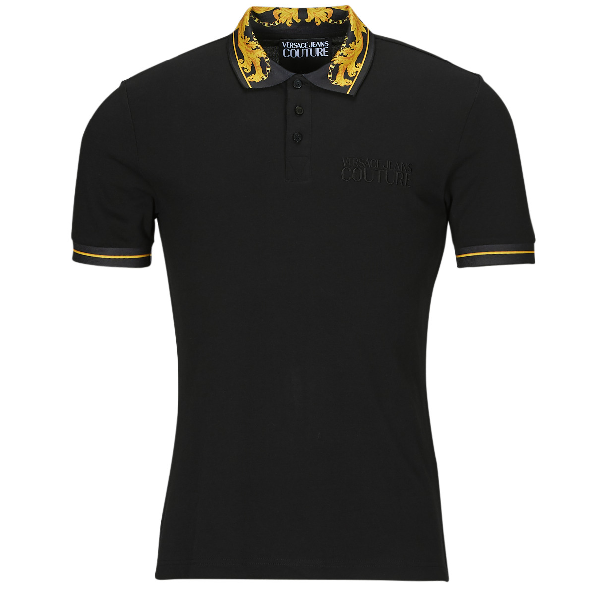 Îmbracaminte Bărbați Tricou Polo mânecă scurtă Versace Jeans Couture GAGT05 Negru / Imprimeuri / Baroc