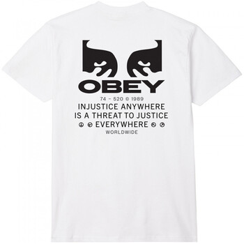 Îmbracaminte Bărbați Tricouri & Tricouri Polo Obey justice everywhere Alb