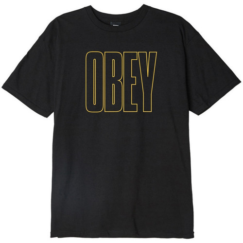 textil Herr T-shirts & Pikétröjor Obey worldwide line Svart