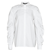 textil Dam Skjortor / Blusar Karl Lagerfeld POPLIN BLOUSE W/ GATHERING Vit