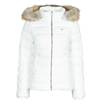 textil Dam Täckjackor Tommy Jeans TJW BASIC HOODED DOWN JACKET Vit