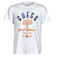 textil Herr T-shirts Guess SURF HOUSE CN SS TEE Vit / Blå / Marin