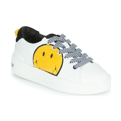 Skor Dam Sneakers Desigual FANCY SMILEY Vit / Gul