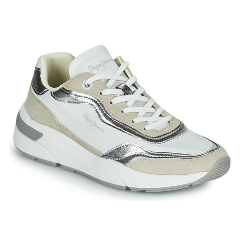 Skor Dam Sneakers Pepe jeans ARROW LAYER Vit / Beige / Silverfärgad