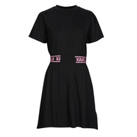 textil Dam Korta klänningar Karl Lagerfeld JERSEY DRESS W/LOGO WAIST Svart