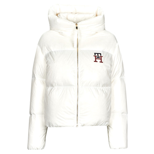 textil Dam Täckjackor Tommy Hilfiger MONOGRAM BADGE DOWN JKT Vit