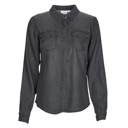 textil Dam Skjortor / Blusar Vila VIBISTA DENIM SHIRT/SU-NOOS Svart