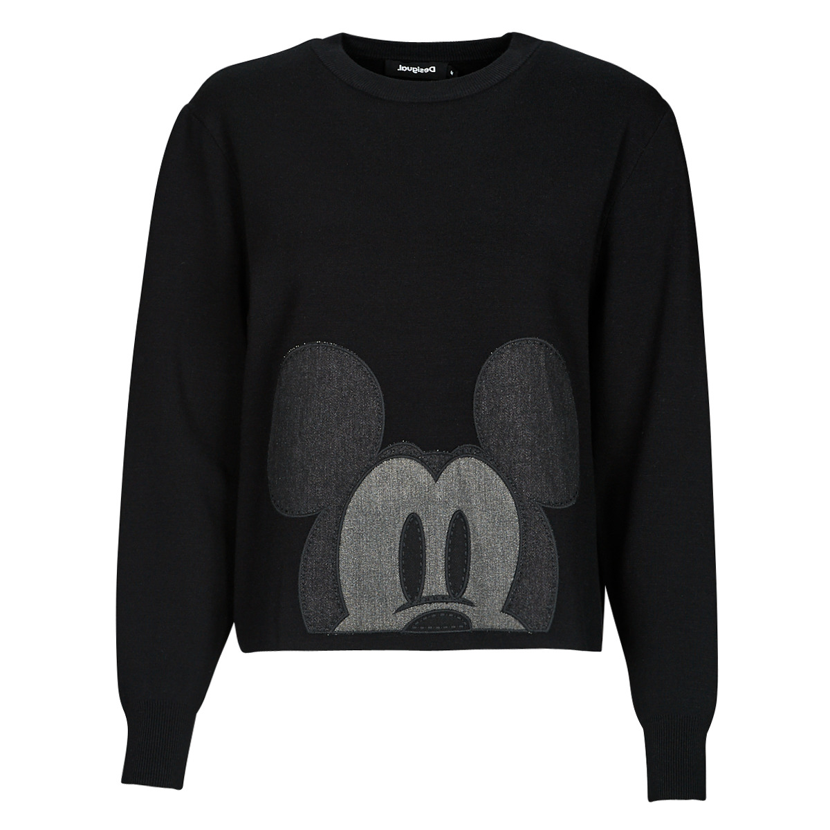 textil Dam Tröjor Desigual MICKEY PATCH DENIM Svart