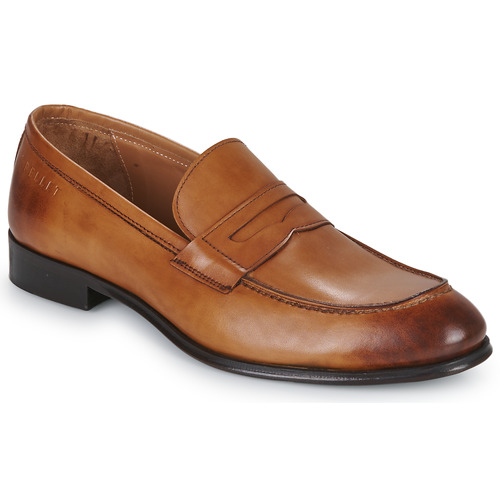 Skor Herr Loafers Pellet AUGUSTE Kalv / Borstad / Cognac